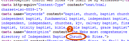 image of 'chruchy' description meta tag for baptist church web site directory image of 'chruchy' description meta tag for baptist church web site directory